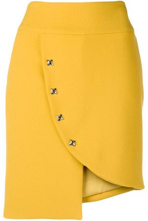 fitted button skirt