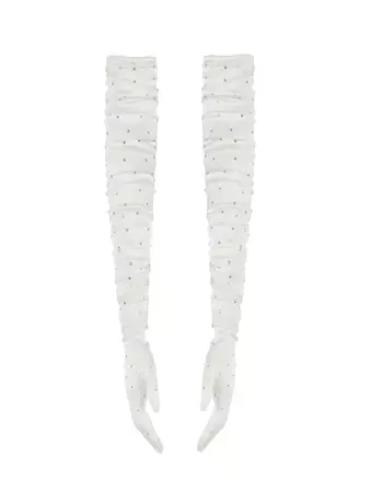 White Alexandra Silk Gloves | Nana Jacqueline Designer Wear