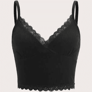 black cami with lace