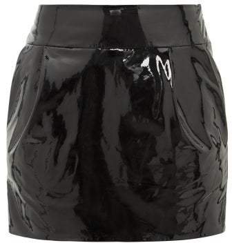Patent Leather Mini Skirt - Womens - Black