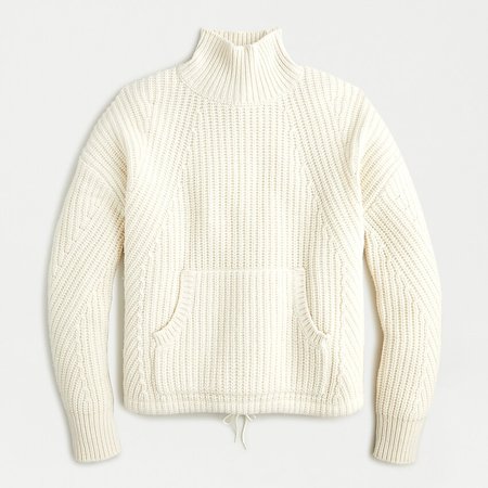 J.Crew: Front-pocket Turtleneck Sweater white