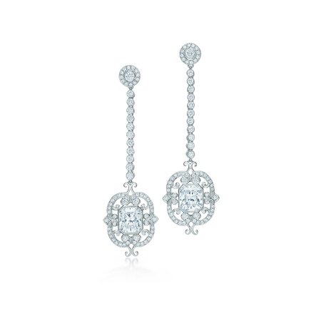 Lucida® diamond drop earrings in platinum. | Tiffany & Co.