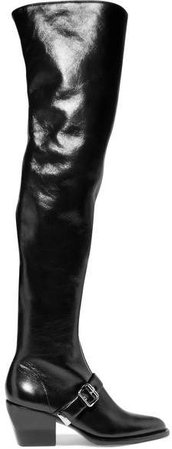 Rylee Leather Over-the-knee Boots - Black