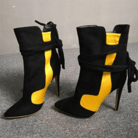 Black and Yellow High Heels