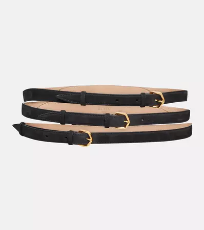 Multi Slim Leather Belt in Black - Alaia | Mytheresa