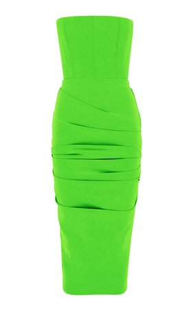 Exclusive Mena Ruched Stretch Crepe Midi Dress by Alex Perry | Moda Operandi