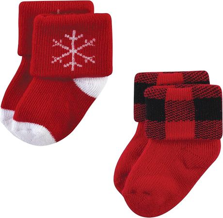 Amazon.com: Hudson Baby Unisex Baby Cotton Rich Newborn and Terry Socks, 12 Days of Christmas, 6-12 Months: Clothing, Shoes & Jewelry