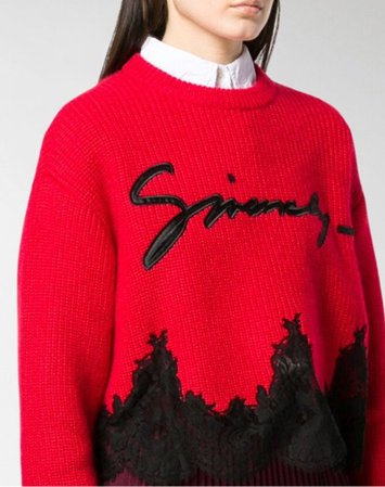 knit red sweater