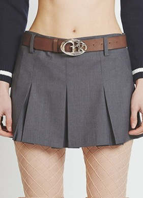 CRANK Pleated mini skirt pants_gray