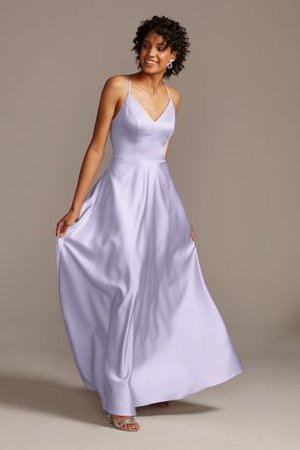 Spaghetti Strap Satin A-Line Bridesmaid Dress | David's Bridal
