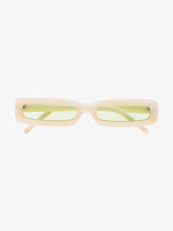 George Keburia cream and green square-framed sunglasses | Browns