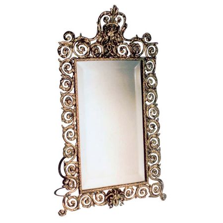 Victorian Brass Mirror at 1stDibs
