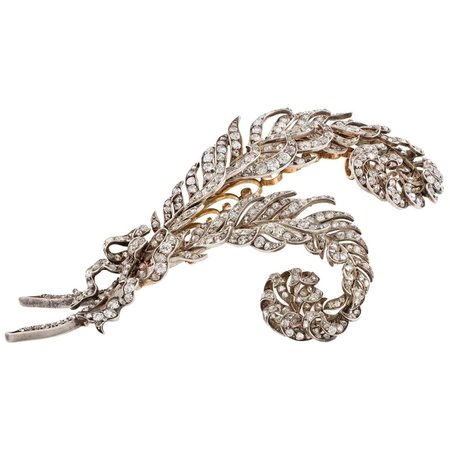 Victorian Diamond-Set Feather Aigrette/Brooch For Sale at 1stDibs