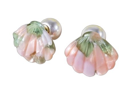 Mermaid Seashell Earrings, Sea Shell Post Earrings, Pearl Post Earring, Minimalist Stud Earrings, Tortoise Earrings, Tortoise Shell Earrings
