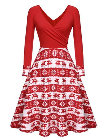 1950s Christmas Patchwork Swing Dress