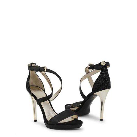 Sandals | Shop Women's Black Leather Ankle Heel Sandals at Fashiontage | VRBS11_70079_899_NERO-257108