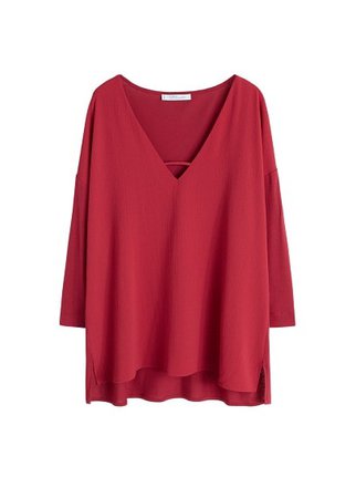 Violeta BY MANGO Contrast texture blouse