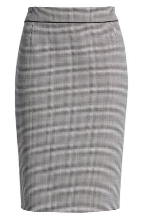 Vorita Geometric Wool Blend Suit Skirt BOSS