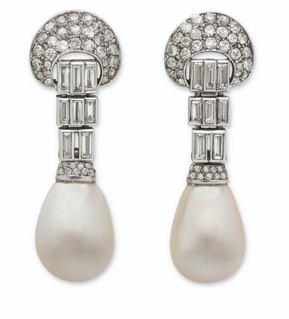 Art Deco pearl earrings