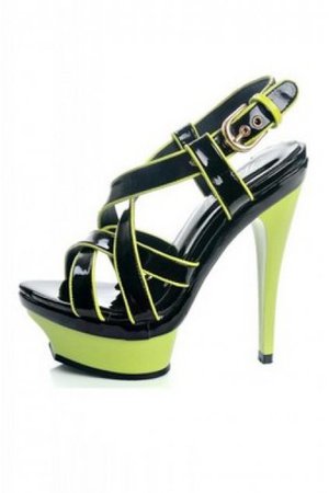 black and lime green heels - Google Search