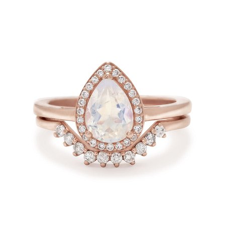 Pear Moonstone Engagement Ring | Anna Sheffield | Rosette Suite No. 12 – Anna Sheffield Jewelry