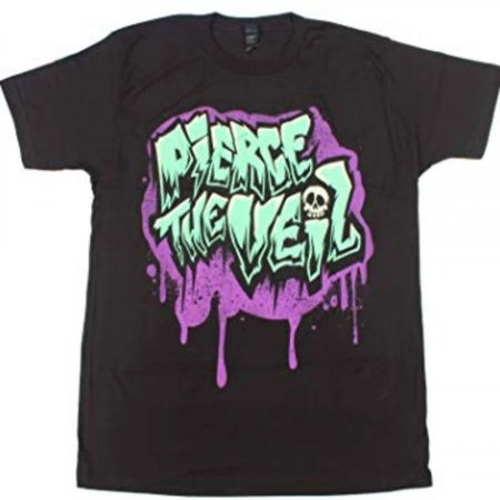 Pierce The Veil Spray Paint Style Logo Design Color Black Shirt