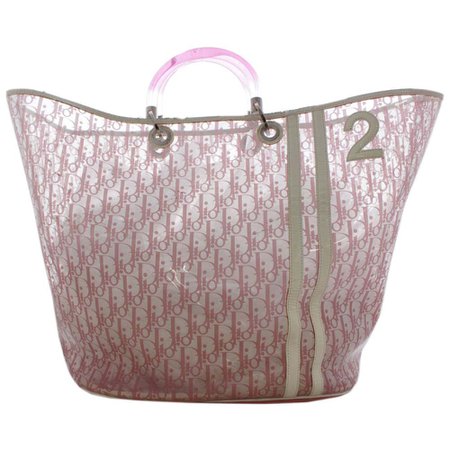 BRAND-ECO.co: Christian Dior Christian Dior handbag trotteur tote bag Lady's pink white clear vinyl leather | Rakuten Global Market