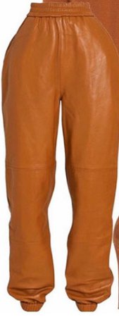 camel leather joggers