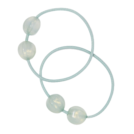 Claire's Frosted Mint Green Beaded Hair Ties - 2 Pack