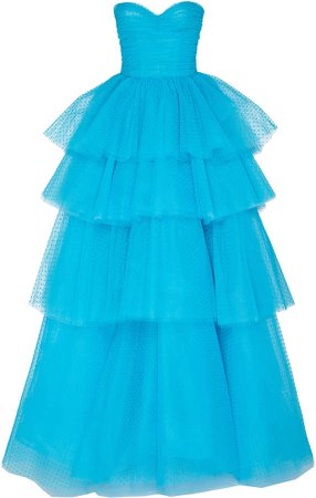 Strapless Tiered Tulle Ball Gown