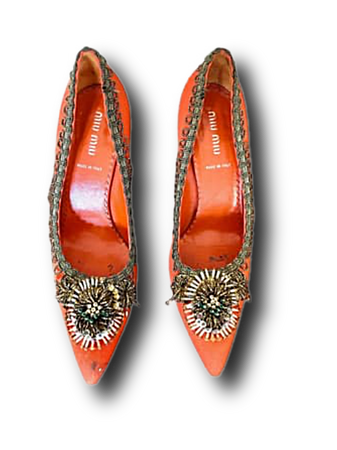 orange Miu Miu Cloth heels shoes