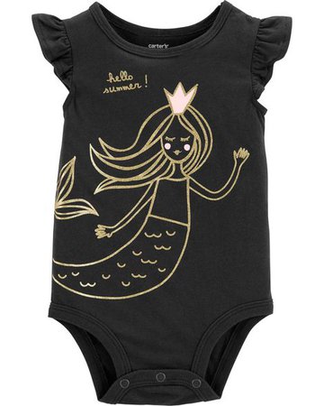 Baby Girl Mermaid Tulip Front Bodysuit | Carters.com