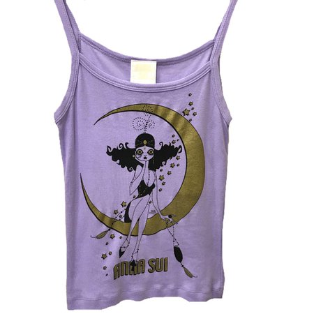 anna sui lady on the moon purple tank top