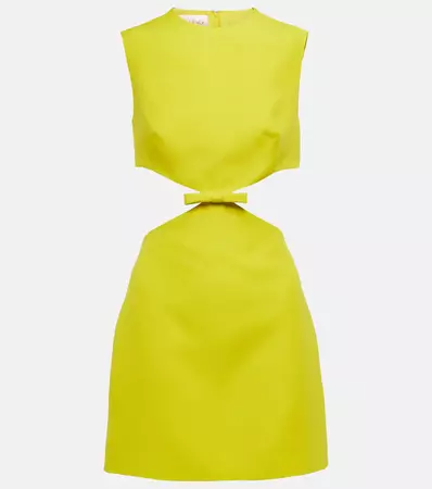 Cutout Wool And Silk Minidress in Yellow - Valentino | Mytheresa