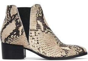 Savea Snake-effect Leather Ankle Boots
