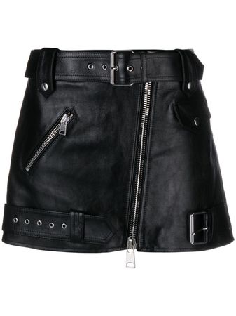 Alexander McQueen Belted Leather Miniskirt - Farfetch