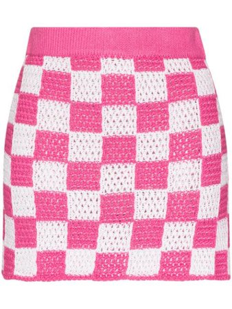 Frankies Bikinis check-pattern Crochet Miniskirt - Farfetch
