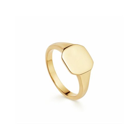 Gold Engravable Octa Signet Ring | 18ct Gold Vermeil | Missoma | Missoma Limited