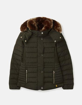Gosway null Fur Trim Padded Coat , Size US 8 | Joules US