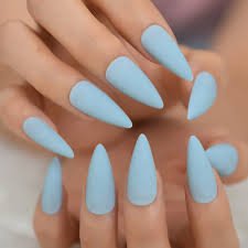 baby blue stiletto nails - Google Search