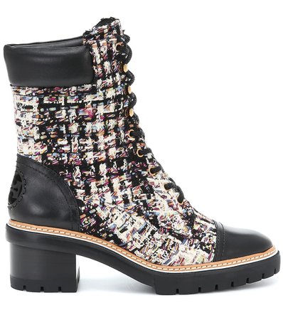 Tory Burch Miller tweed ankle boots