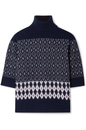 Chloé | Intarsia merino wool-blend turtleneck sweater | NET-A-PORTER.COM