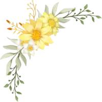Free Yellow Flower Arrangement with watercolor style 15737876 PNG with Transparent Background
