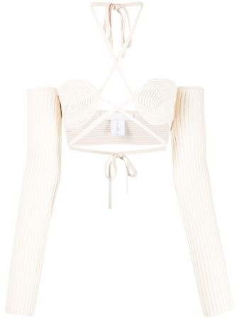 Shop Dion Lee spiral ribbed bralette with Express Delivery - FARFETCH