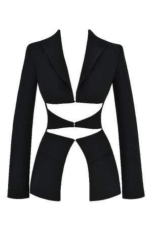 Clothing : Outerwear : 'Nour' Black Cutout Blazer
