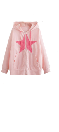 pink star zip up hoodie