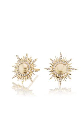 Il Sole 18k Yellow Gold Diamond Earrings By Sorellina | Moda Operandi