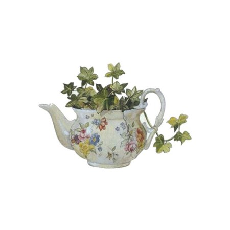 teapot with vines plants