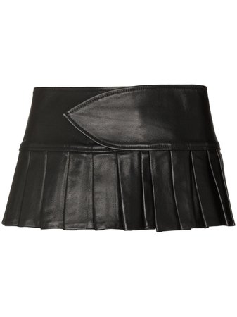 Mowalola pleated leather mini skirt - FARFETCH