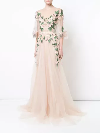 Marchesa Notte floral embroidered gown $648 - Buy Online - Mobile Friendly, Fast Delivery, Price
